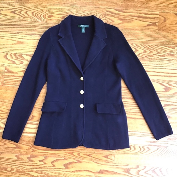 lauren ralph lauren knit sweater blazer